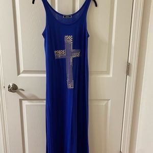 Blue Midi cross dress